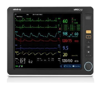 Monitor para paciente de signos vitales 12" uMEC 12 pantalla normal 5 parametros (ECG+PNI+TEMP+SpO2+CO2)