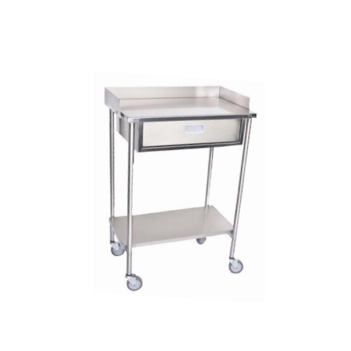 Mesa Pasteur con Cajon Esmaltado, Mod. Mega Plus Cubierta Inoxidable 304 C20 Estructura Cromada