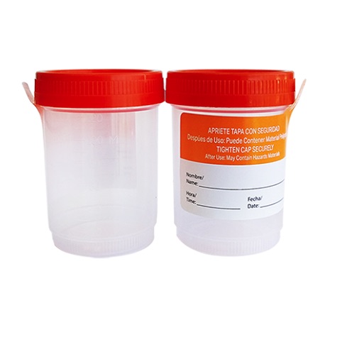 Vaso Recolector de orina Estéril con Termómetro de 120 ml caja c/400