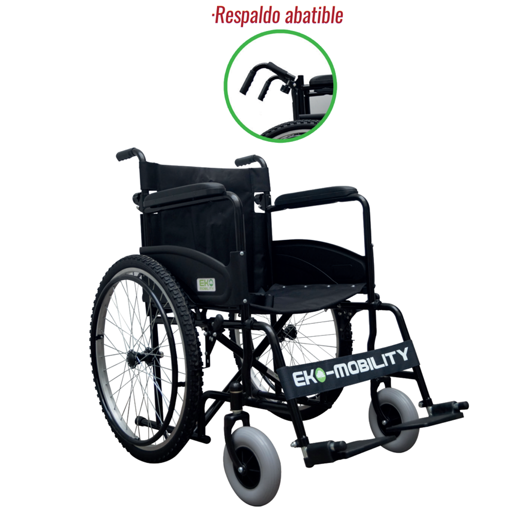 Silla de Ruedas 18" Neumatica con Respaldo Abatible