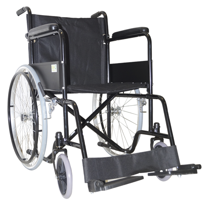Silla de Ruedas 18" Fija Solida Negra