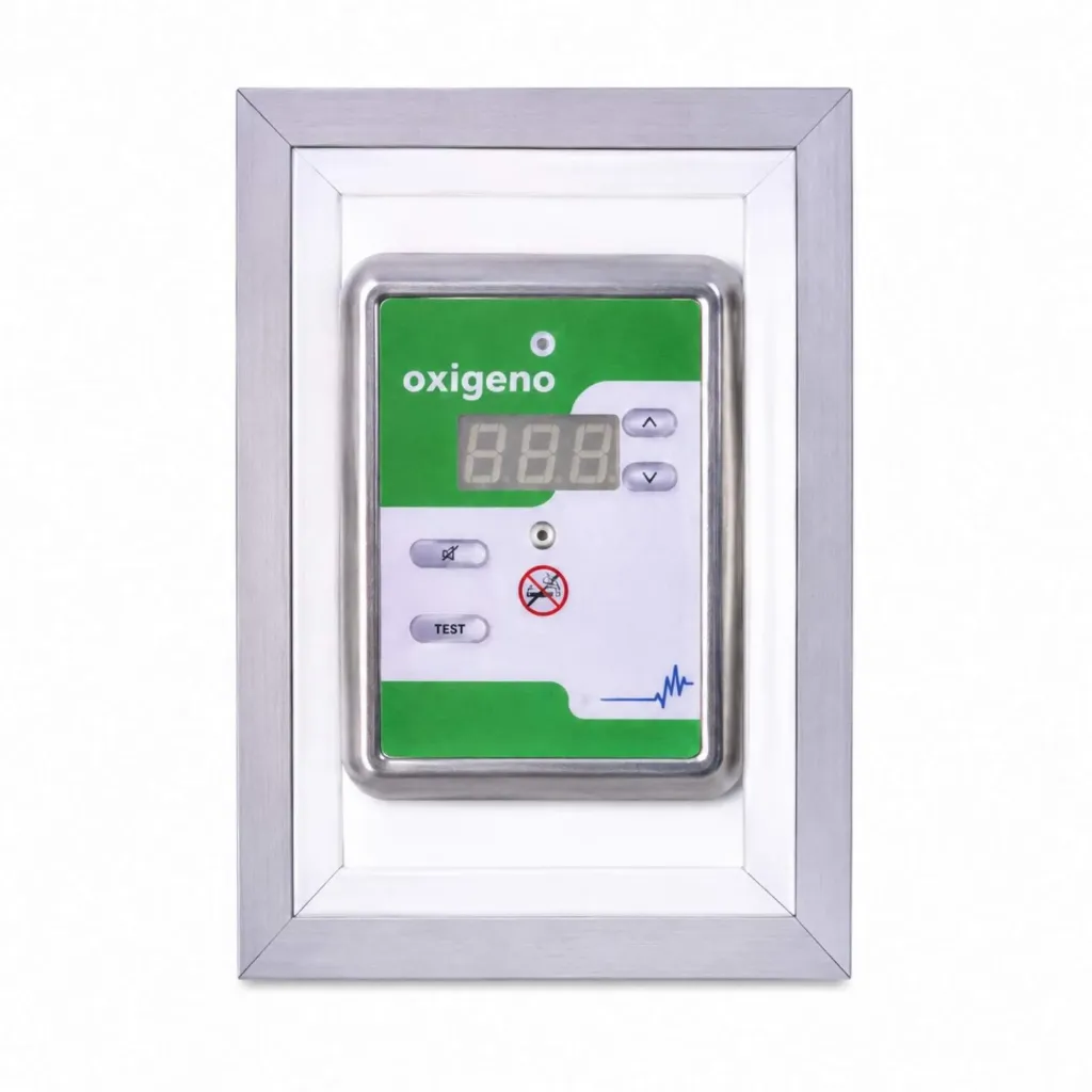 Alarma sencilla de oxigeno digital para sobreponer con transductor