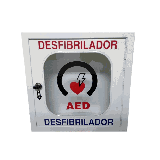 Gabinete para desfibrilador en lamina de acero de 40x40x21cm