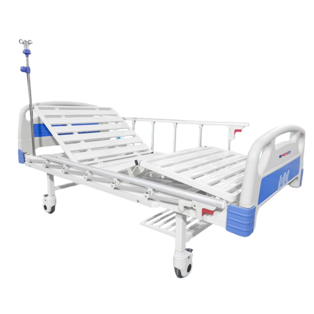 Cama para hospital eléctrica de 2 funciones con barandillas laterales de aluminio