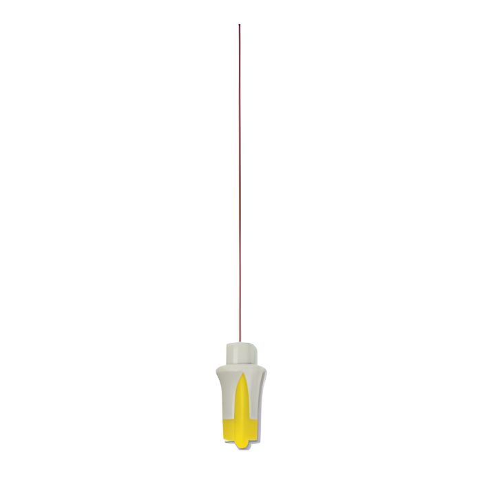 Electrodo de Aguja desechable para EMG Dantec® Amarilla 75 mm y 0,64 mm de diametro con 0,07mm², Caja c/25pz