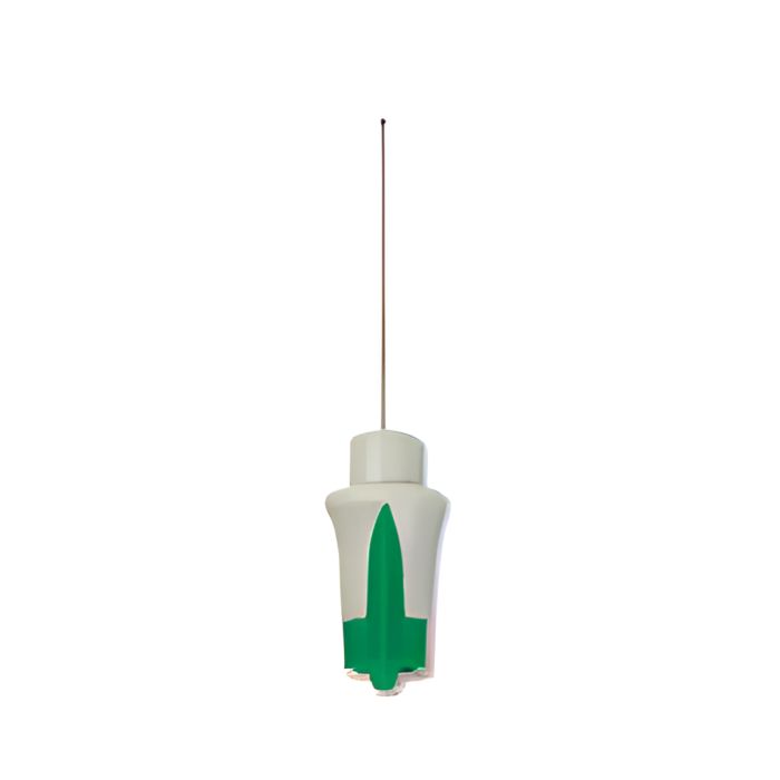 Electrodo de Aguja desechable para EMG Dantec® Verde 25 mm y 0,46 mm de diametro con 0,07mm², Caja c/25pz
