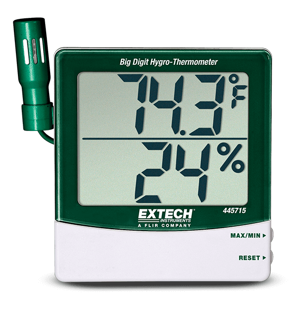 Termohigrómetro pantalla LCD de digitos grandes Mod. 445715