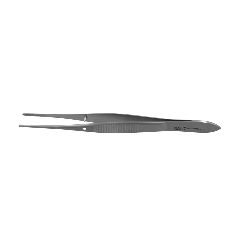 Pinza Iris Con Dientes Recta Fina 10 cm Acero Inoxidable Aleman