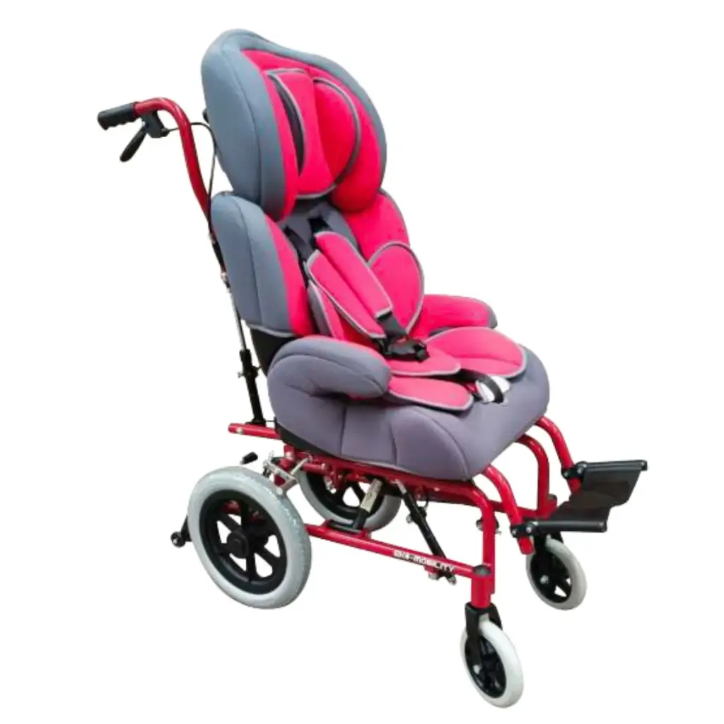 Silla de ruedas PCI 12" de acero color Rojo