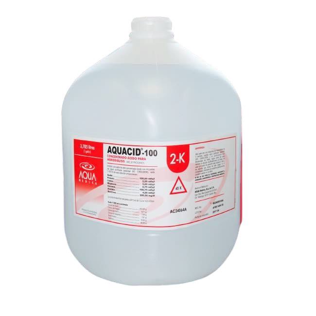 Ácido para hemodiálisis Aquacid-100 2K 10 cajas con 4 galones cada una (40 galones)