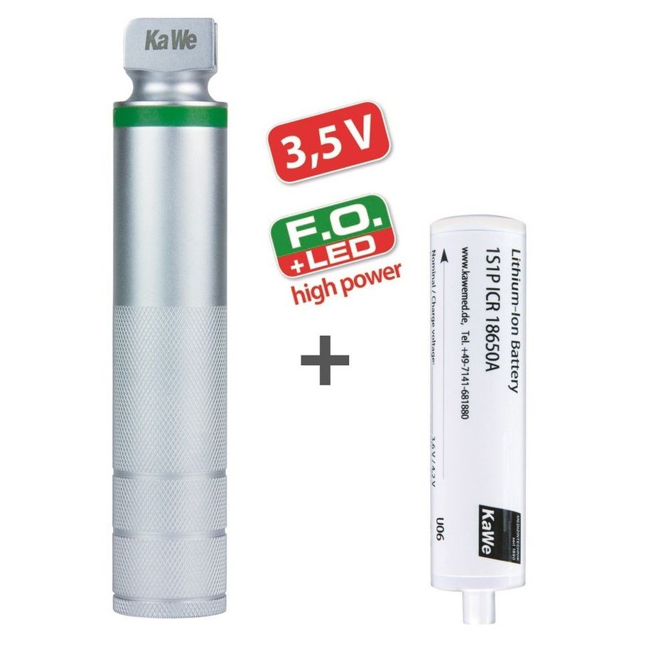 Mango mediano (C) para Laringoscopio F.O., foco LED alta potencia 3.5 V. KaWe (incluye pila Ion Li)