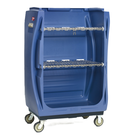 Carro para transporte de ropa limpia con dos repisas y 4 ruedas Mod. Trux TX48B-CLTS 749x121.9x182.88 cm