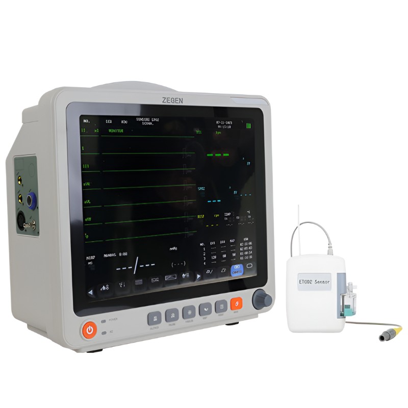 Monitor para Paciente de Signos Vitales con Capnografia e IBP mod. ZGN-7D de 6 Parametros 12" Touch Screen 