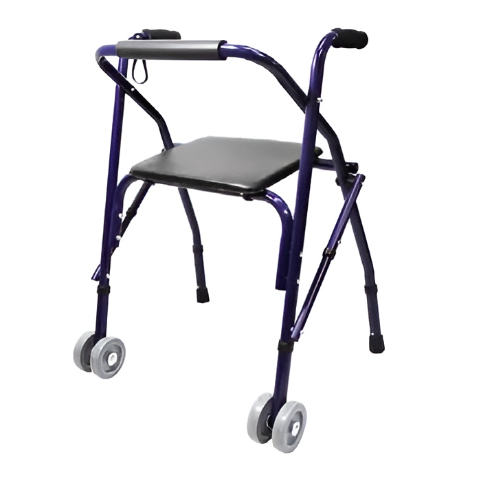 Andadera sencilla aluminio mod. Rollator color azul plegable