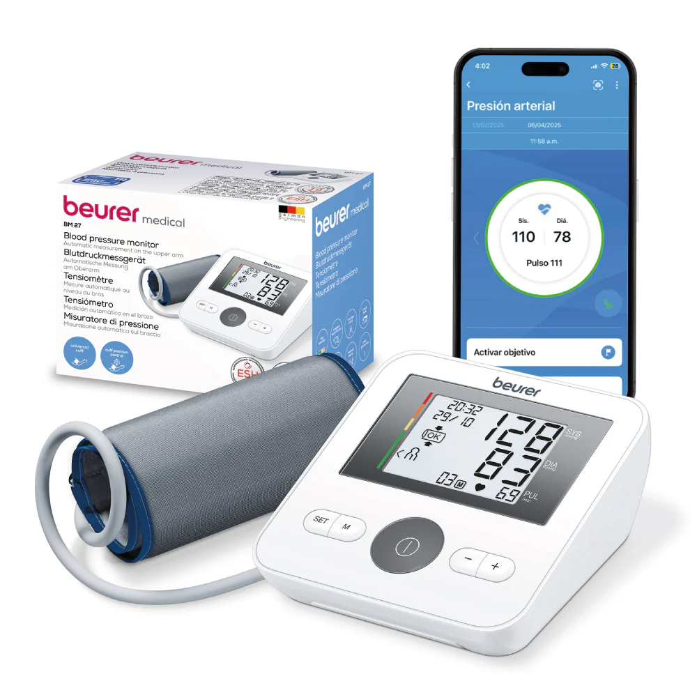 Baumanómetro Digital con brazalete universal con medidor de presión arterial y detector de arritmias Mod. BM27