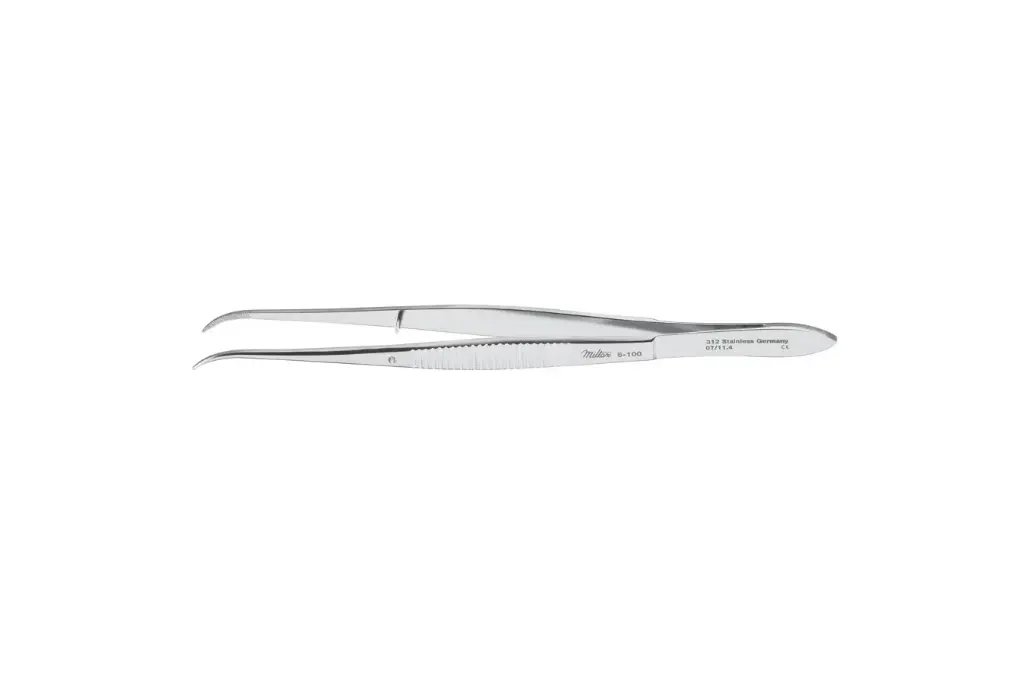 Pinza de diseccion sin dientes de 7 pulg (17.8 cm) punta y mango estriado