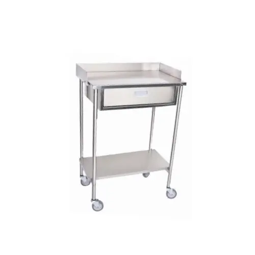 Mesa Pasteur Mega Plus cubierta inoxidable 304 C20, estructura inoxidable 201 y con cajon inoxidable 430
