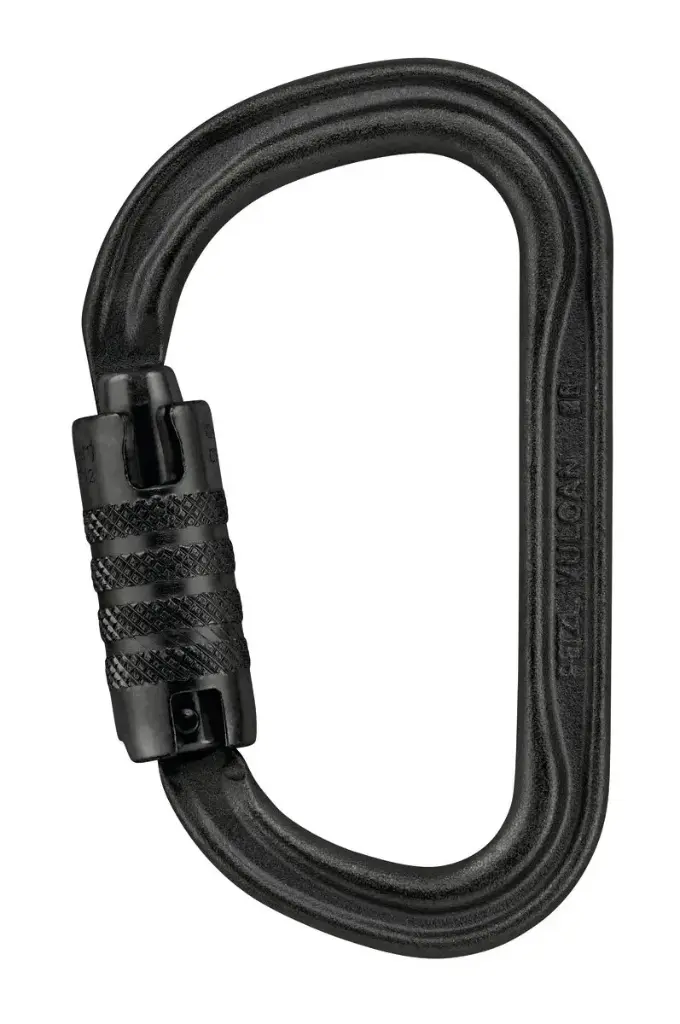 Mosquetón asimétrico de alta resistencia y gran capacidad Mod. VULCAN, TRIACT-LOCK U color negro