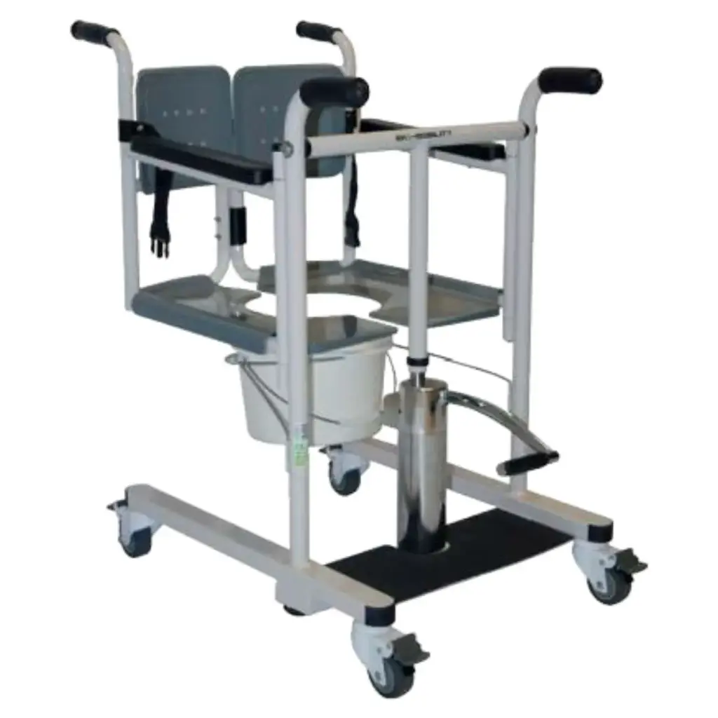 Silla de transferencia hidraúlica de acero soporta máximo 136 kg con mangos frente/atras