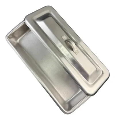 Charola con tapa de acero inoxidable
