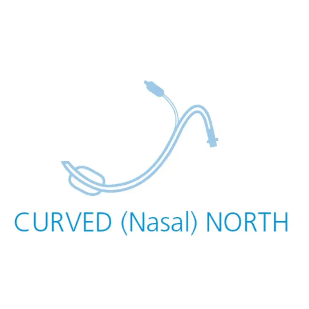 Tubo endotraqueal con globo nasal, curvado al norte paq. c/10 piezas