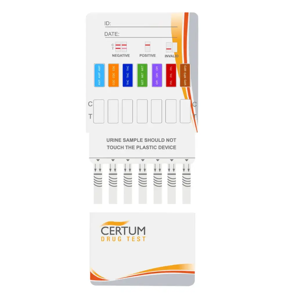 Panel de 7 parametros (AMP/COC/THC/MET/OPI/FYL/MPD) Caja c/25u