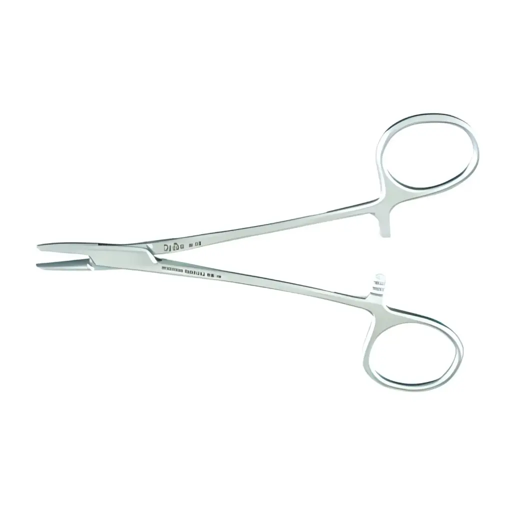 Porta‑aguja Brown de 5‑1/4″ con mordazas convexas
