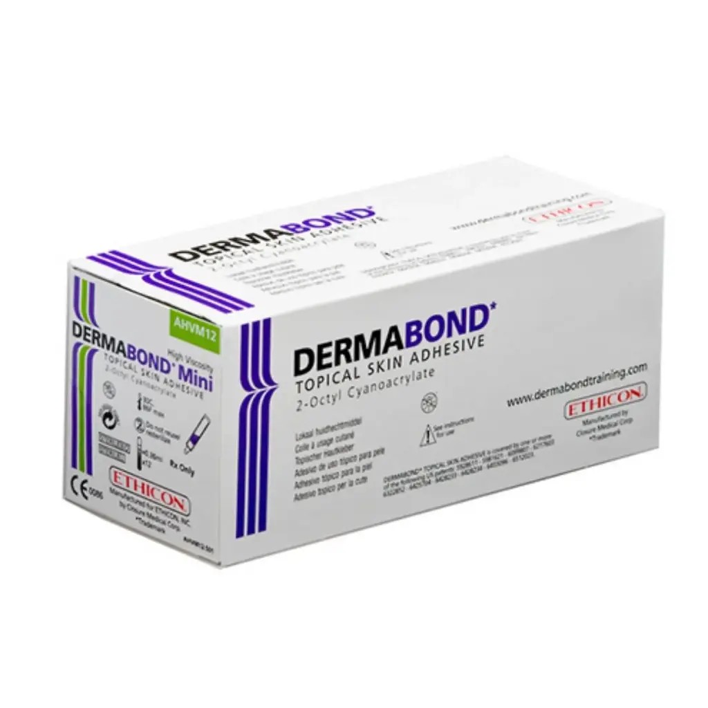 Adhesivo topico para la piel DERMABOND™ mini de alta viscocidad caja c/12pz