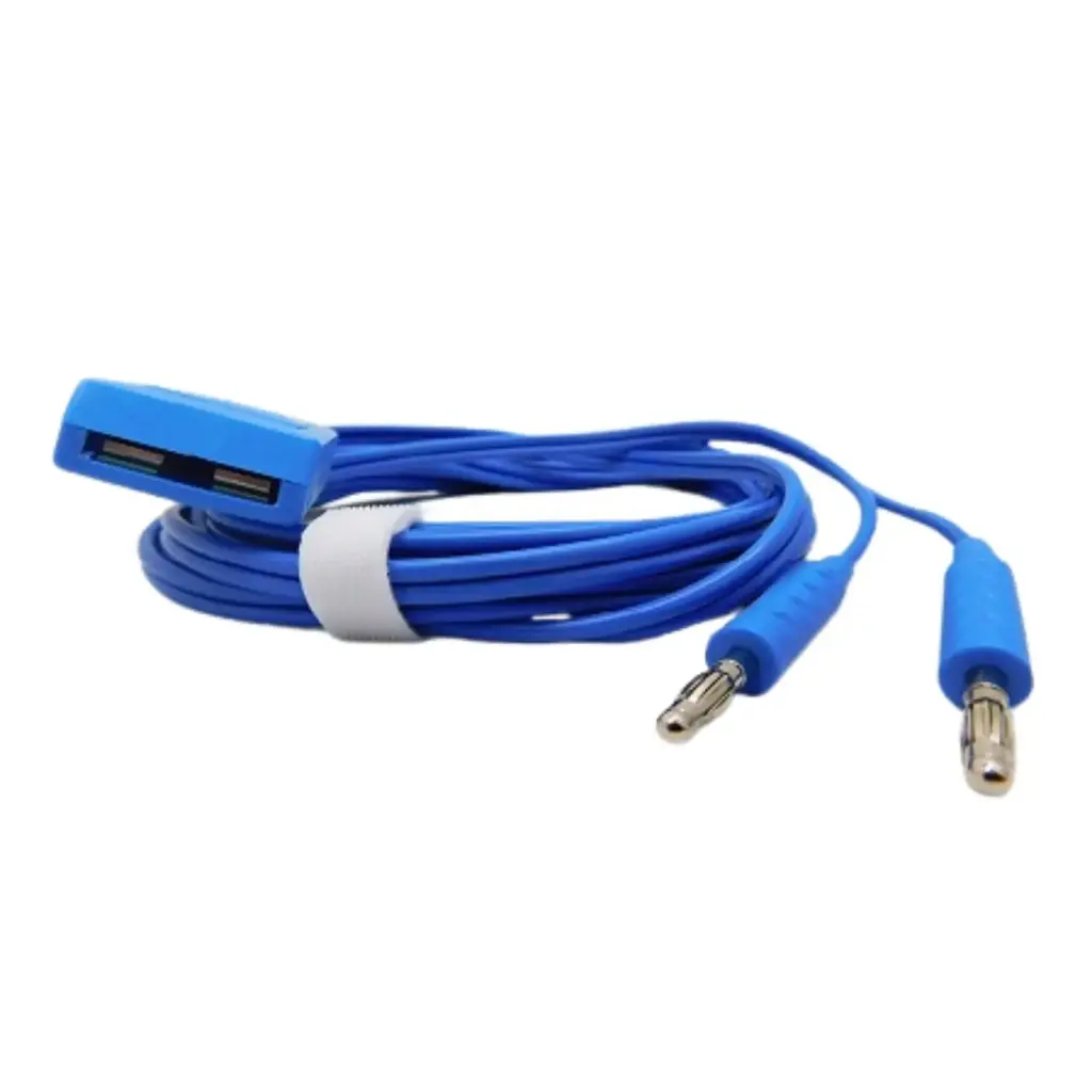 Cable para placa de retorno conector banana plug 2 pines 4mm tipo WEM