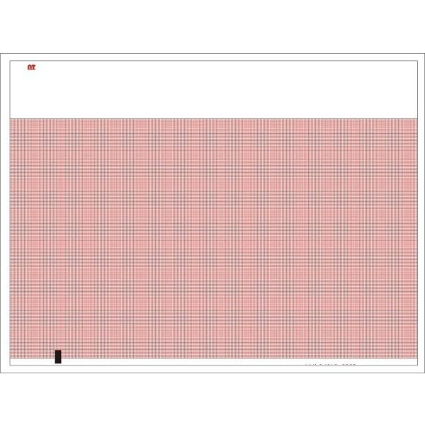 Papel para ECG en Z de 21 x 29.5cm rojo con sensor (Marquette MAC1200.)