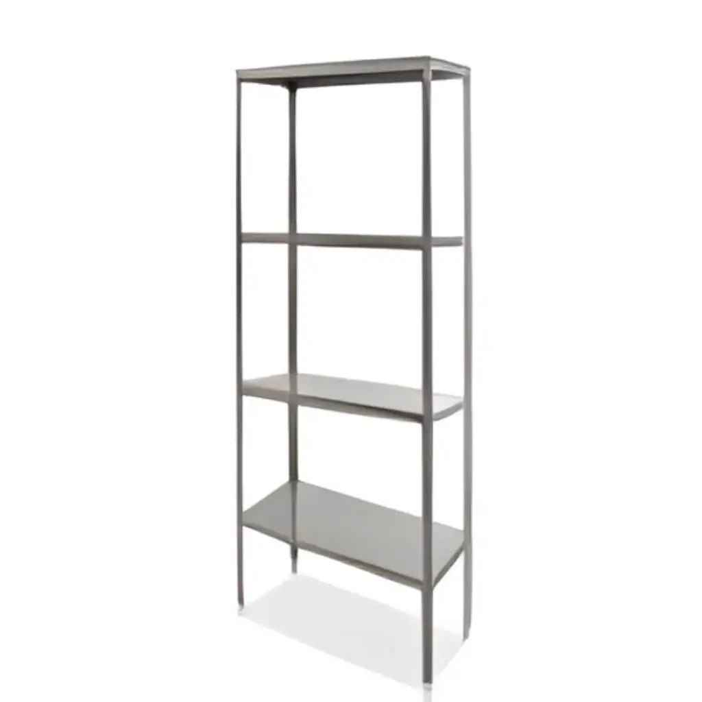 Anaquel esqueleto de 4 entrepaños en acero inoxidable 91x45x210cm