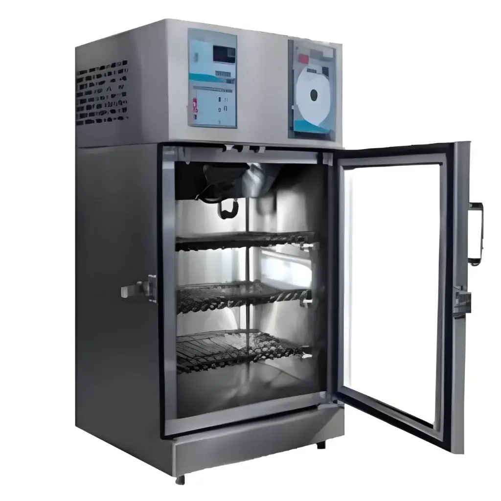 Refrigerador para medicamentos de acero inoxidable con puerta de cristal