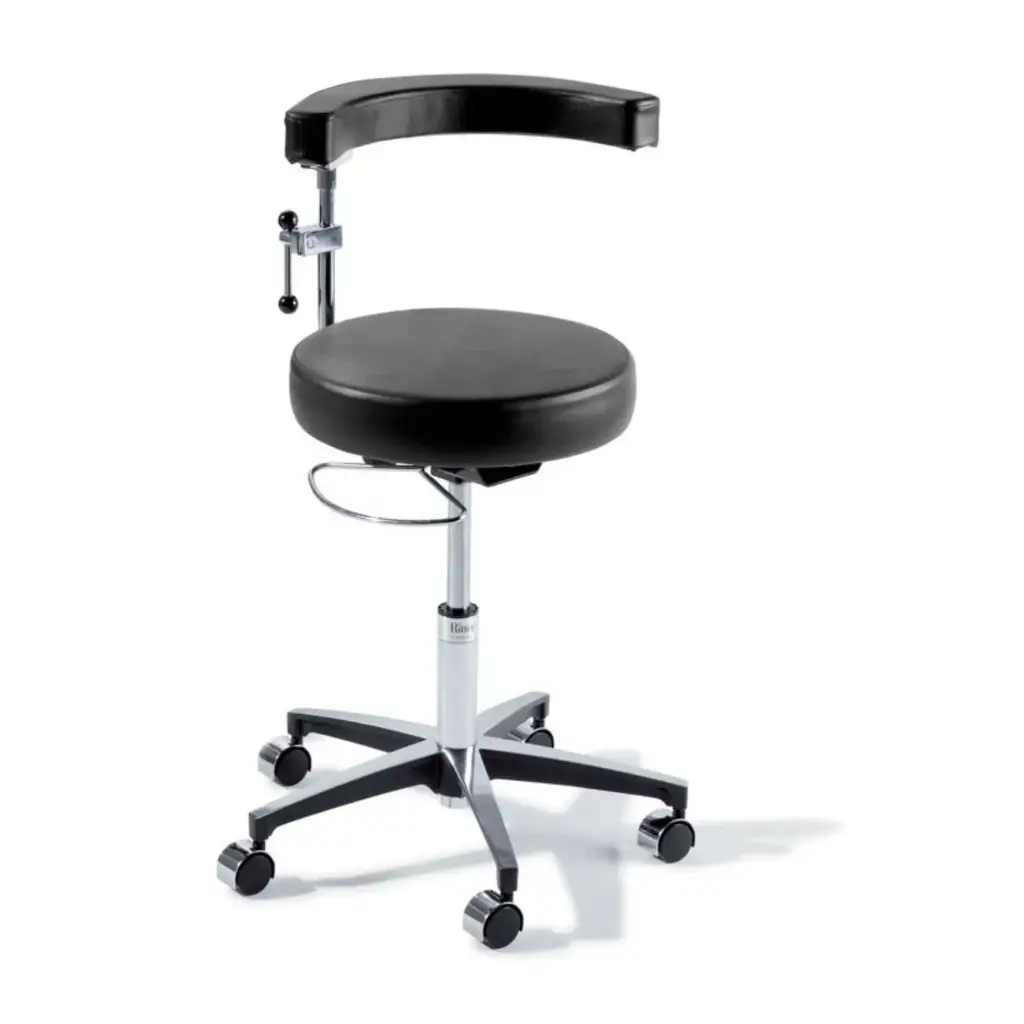 Taburete clinico Ritter 279 Air Lift color lino oscuro con ruedas de bloqueo automatico