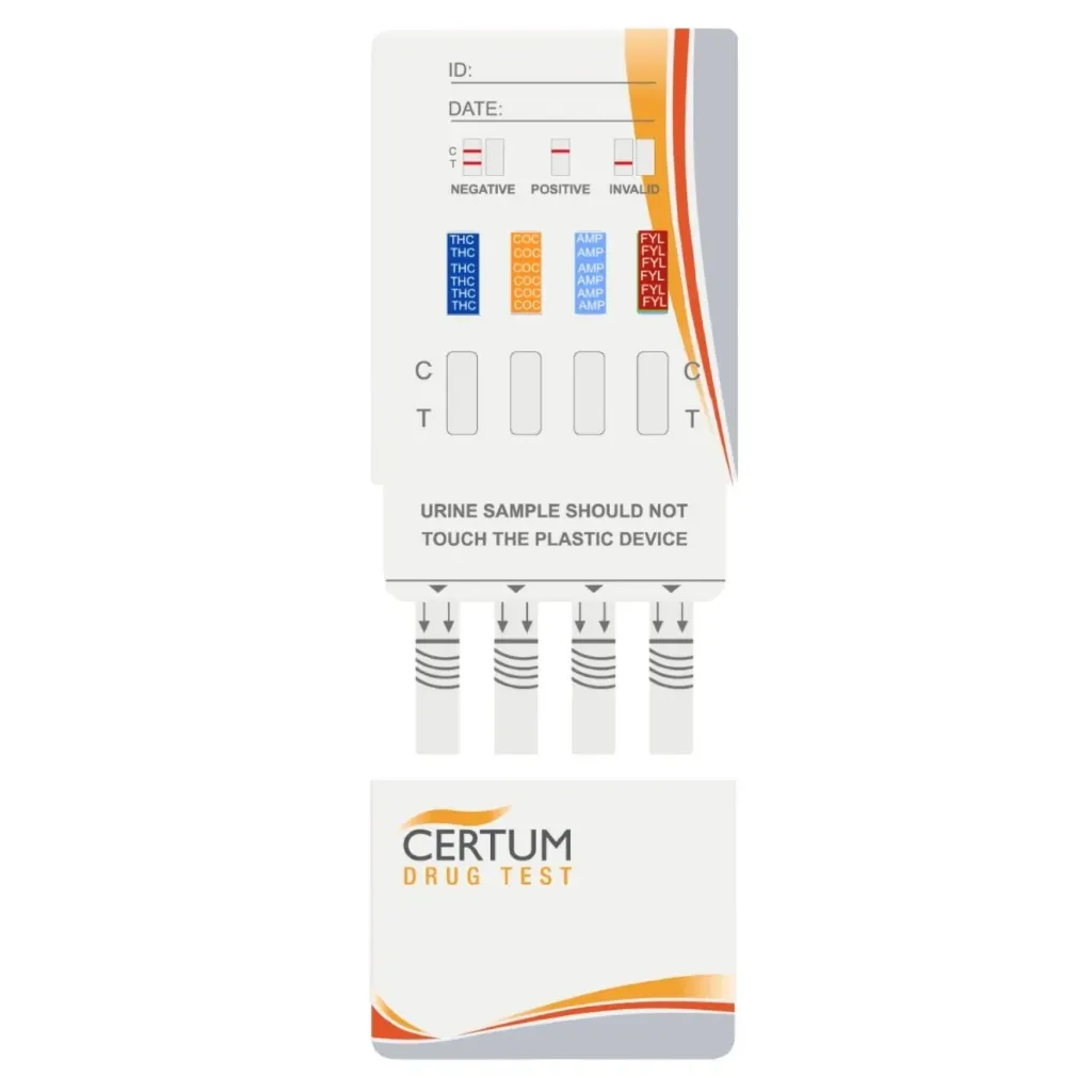 Panel de 4 parametros THC/COC/AMP/FYL caja c/25pzs