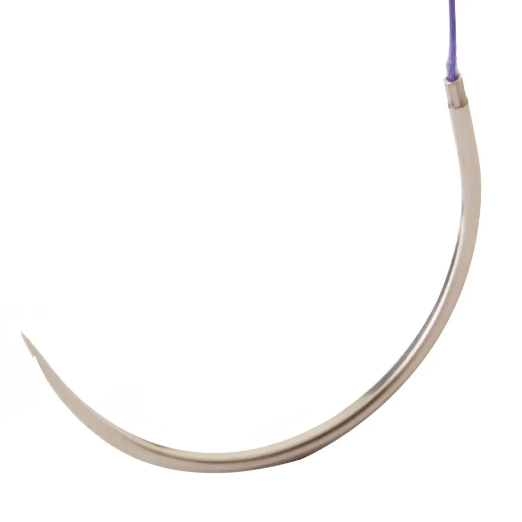 Sutura PGLA90 violeta 70cm aguja ahusada gruesa 1/2 circulo