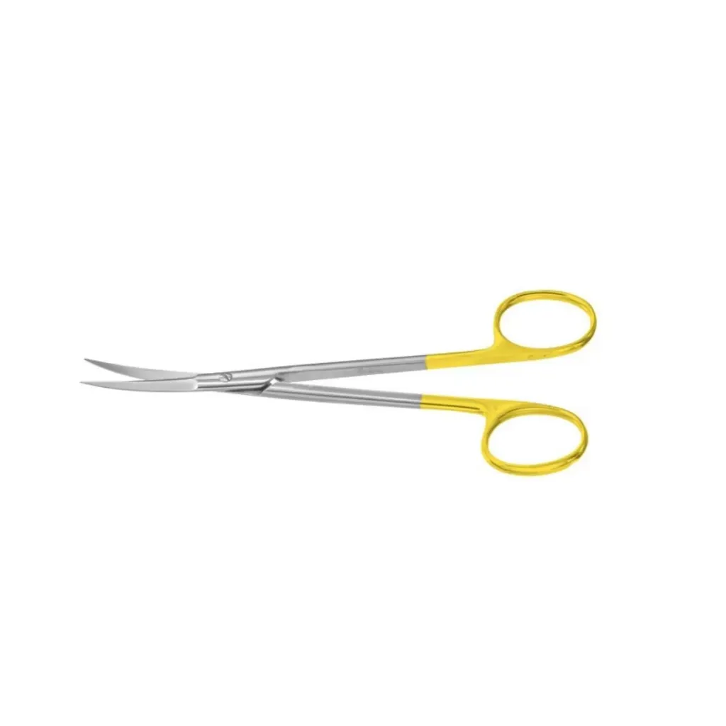 Tijera Peck-Joseph con insertos de carburo de tungsteno, semifiladas, dentadas, curvas, 5-5/8 pulgadas.