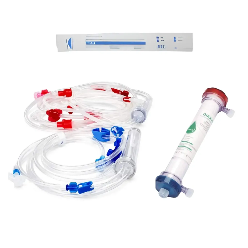 Kit de hemodiálisis BLU049E para fresenius con dializador y aguja de Fístula ( 24 pz c/u)