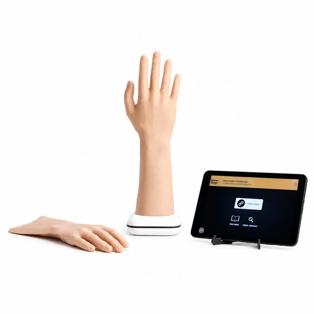 Entrenador de inyección de mano y muñeca con tableta precargada y adaptador