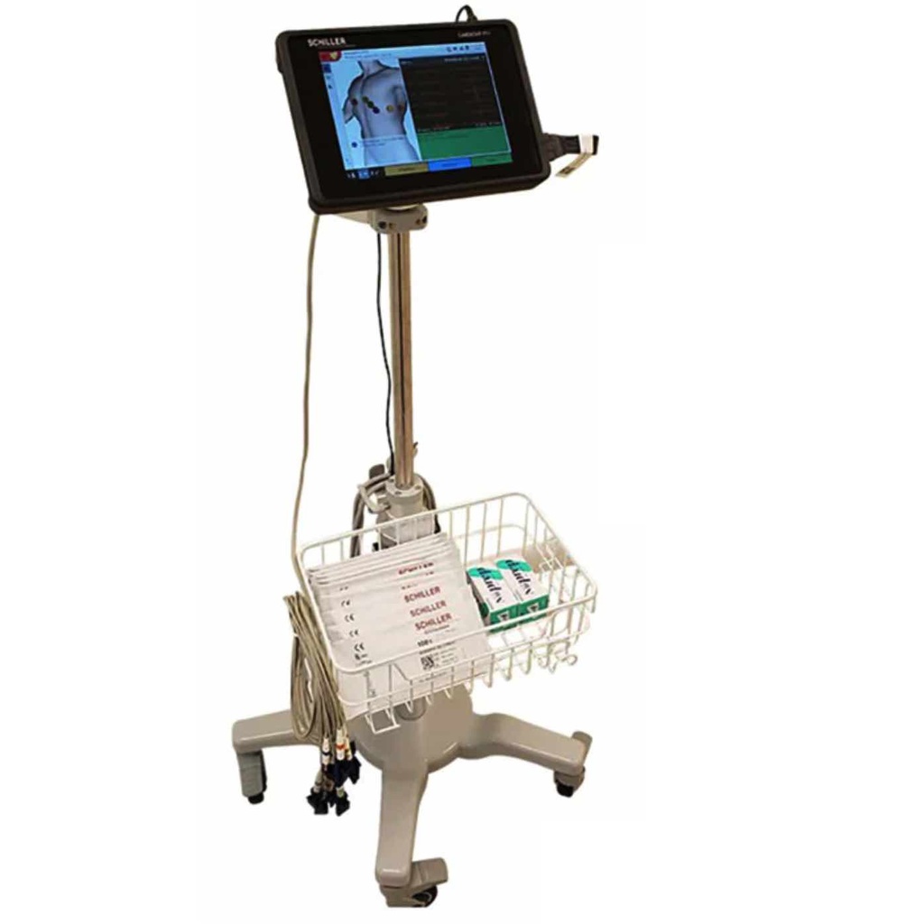 Carro de transporte para electrocardiografo Cardiovit FT-1 con canasta 