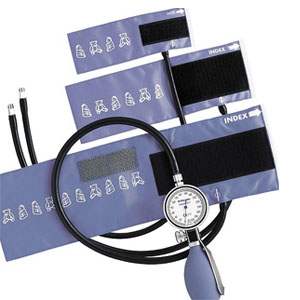 Baumanometro aneroide. babyphon® Ø63 mm, 3 brazalete de velcro para: Niños, Lactantes y Neonatos color Azul