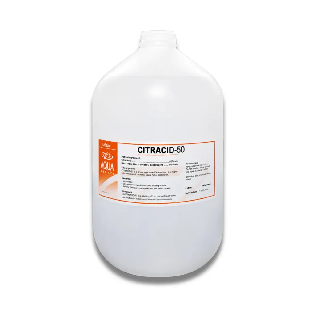 Desinfectante para máquinas de hemodiálisis CITRACID-50 10 cajas con 4 garrafas con 3.785L cada una (40 garrafas)