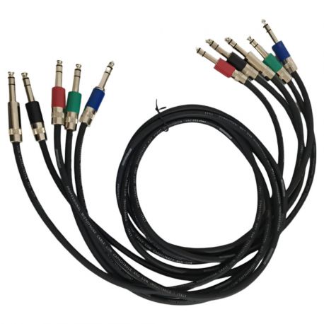 Cables Blindados para Conexion de Cabina a Audiometro, Juego con 5 Piezas