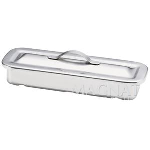 Charola para catéter e instrumental con tapa 219 x 81 x 35 mm