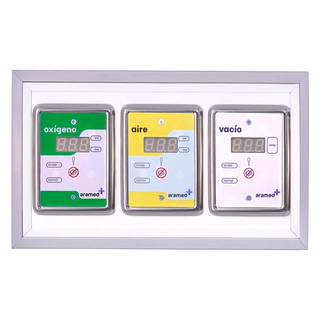 Alarma triplex ox-aire-vacío digital de sobreponer