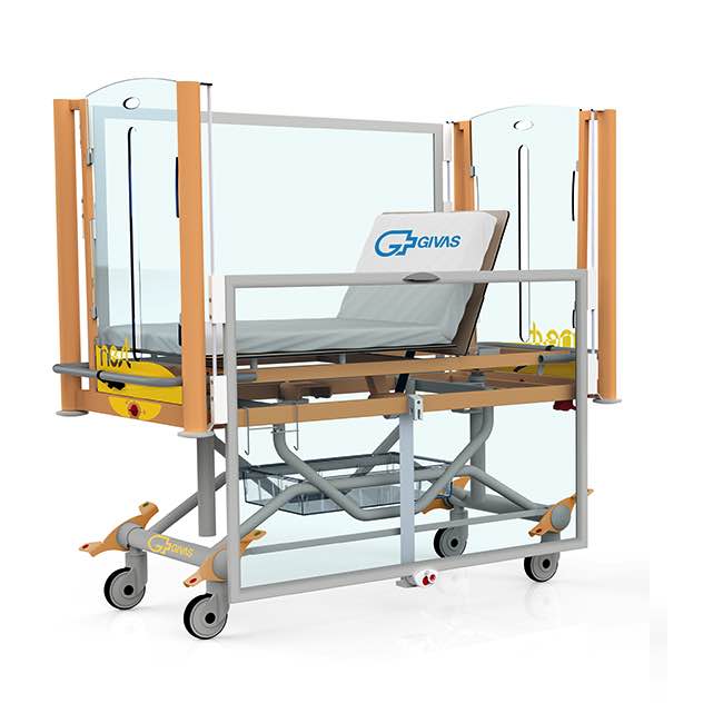 Cuna pediatrica hospitalaria electrica con altura variable con trendelemburg