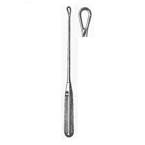 Cureta uterina Thomas 11" (27.9 cm) tamaño 1 maleable hojas sin filo