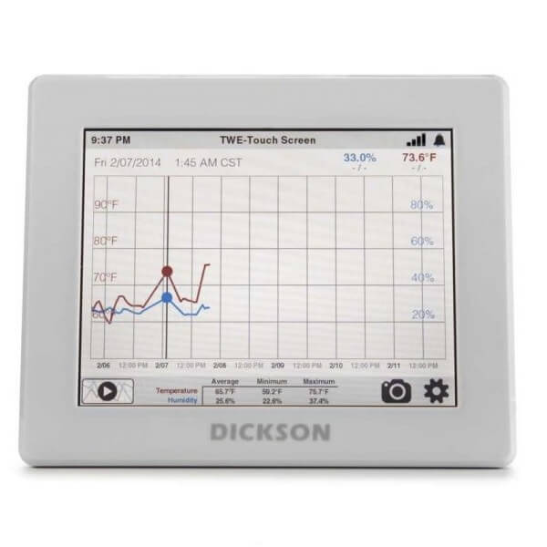 Data logger con pantalla touchscreen 8 pulgadas con 1 sensor, descarga USB Mod. TWP