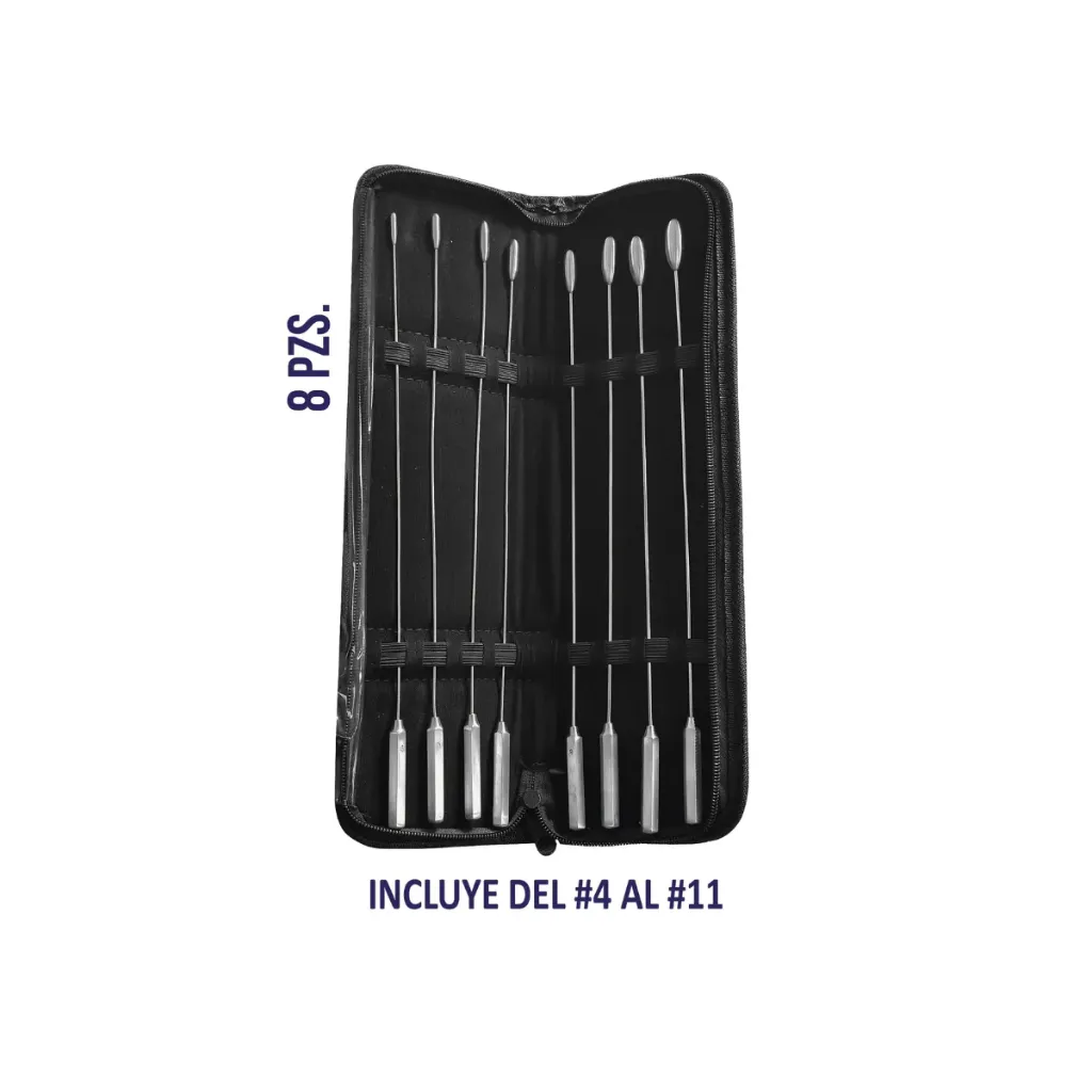 Dilatadores de bakes 8 piezas para vias biliares Silvery