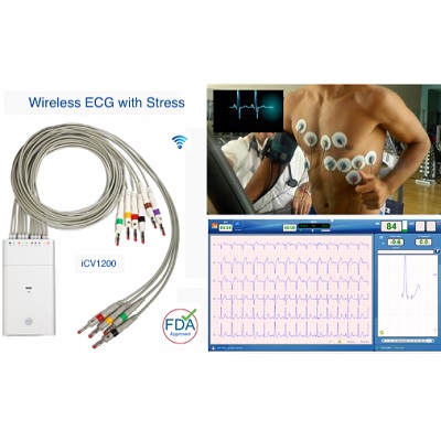 Electrocardiografo mod. CV1200 CardioView para computadora inalambrico con interpretacion