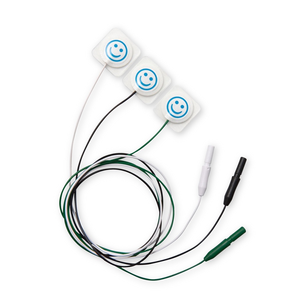 Electrodo neonatal radiolucido con 3 piezas